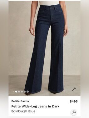 PAIGE High Rise Wide Leg Dark Denim Jeans